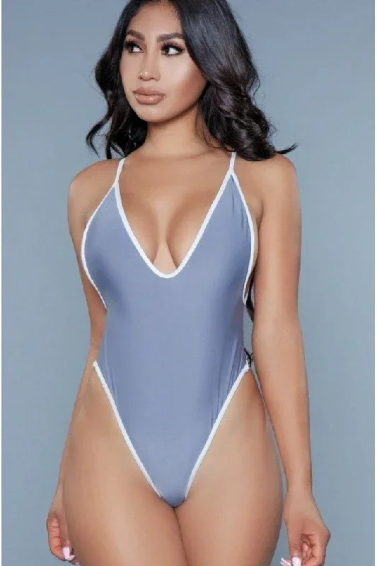 Contrast Trim One Piece Swimsuit