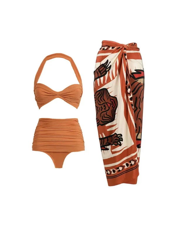 almond-halterneck-bikini-three-piece-set