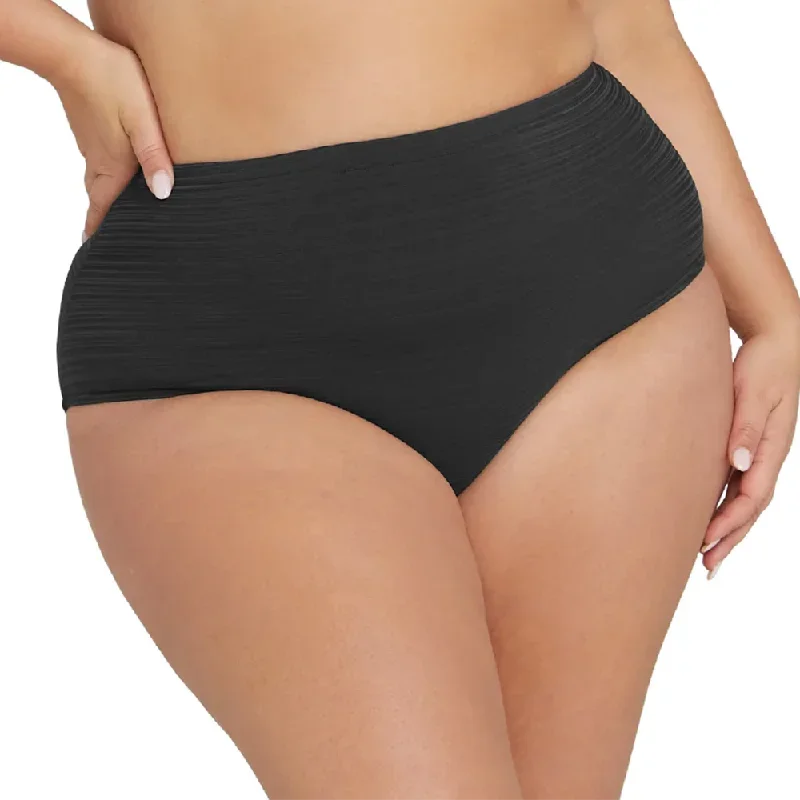 Aria Renoir High Waist Bikini Bottom in Black