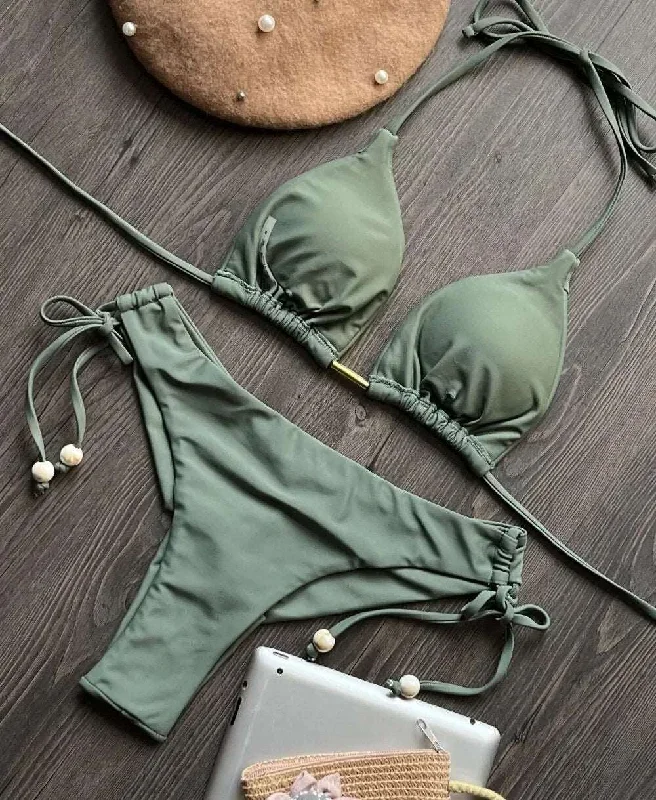 Bikini Solid Color Swimwear