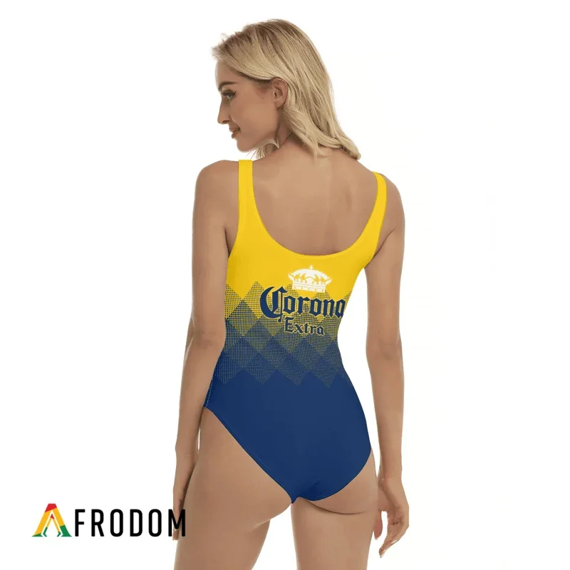 corona-extra-yellow-and-blue-halftone-one-piece-swimsuit