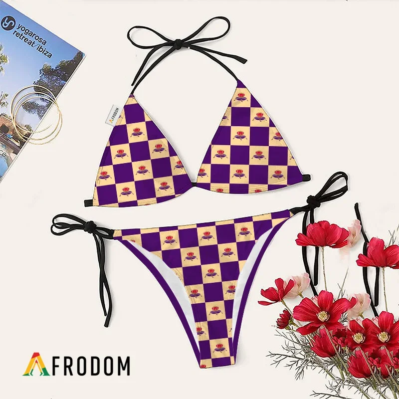 Crown Royal Checkerboard Bikini Set Swimsuit Beach