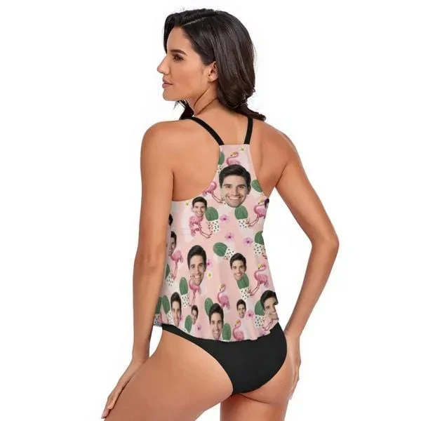 custom-face-cactus-flamingo-pink-tankini-for-women-2-pieces-swimsuit