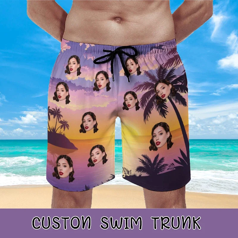 custom-face-palm-tree-couple-matching-swimsuit-womens-two-piece-triangle-bikini-bathing-suit-mens-swim-shorts