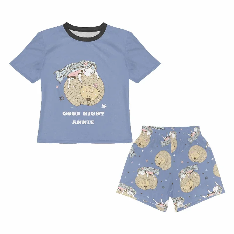 custom-text-good-night-bear-big-kids-short-pajama-set-for-girls