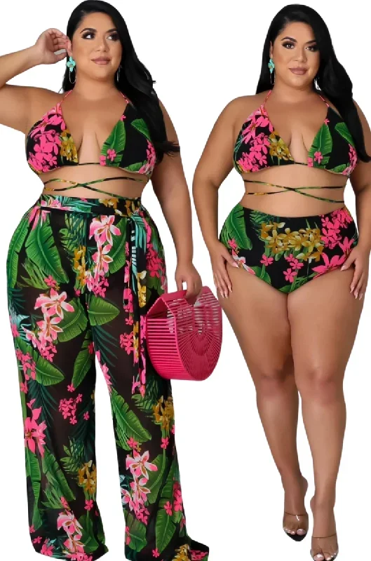 final-sale-plus-size-3pc-poolside-playsuit-top-high-waist-bottoms-pants-set-in-black-pink-floral-print