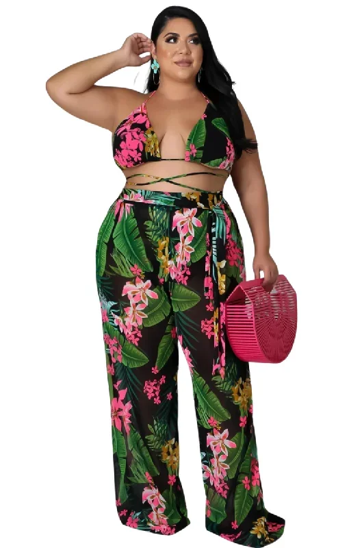 final-sale-plus-size-3pc-poolside-playsuit-top-high-waist-bottoms-pants-set-in-black-pink-floral-print