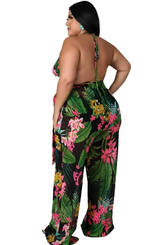 final-sale-plus-size-3pc-poolside-playsuit-top-high-waist-bottoms-pants-set-in-black-pink-floral-print