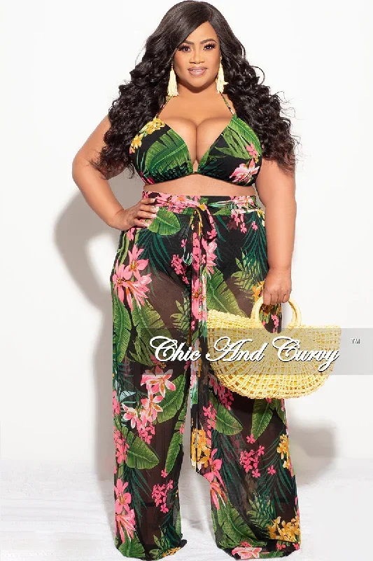 final-sale-plus-size-3pc-poolside-playsuit-top-high-waist-bottoms-pants-set-in-black-pink-floral-print