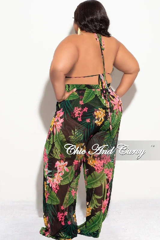 final-sale-plus-size-3pc-poolside-playsuit-top-high-waist-bottoms-pants-set-in-black-pink-floral-print