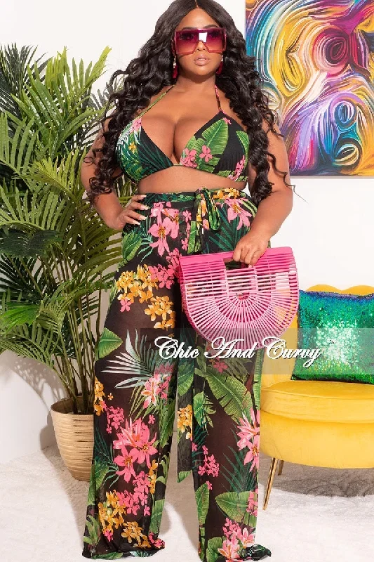 final-sale-plus-size-3pc-poolside-playsuit-top-high-waist-bottoms-pants-set-in-black-pink-floral-print