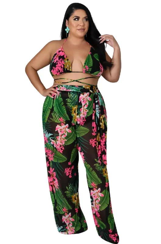 final-sale-plus-size-3pc-poolside-playsuit-top-high-waist-bottoms-pants-set-in-black-pink-floral-print