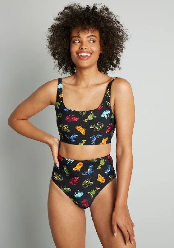 Caribbean Amphibian High-Waisted Bikini Bottoms