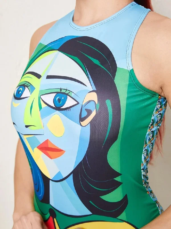 green-portrait-abstract-print-sleeveless-swimsuit-1