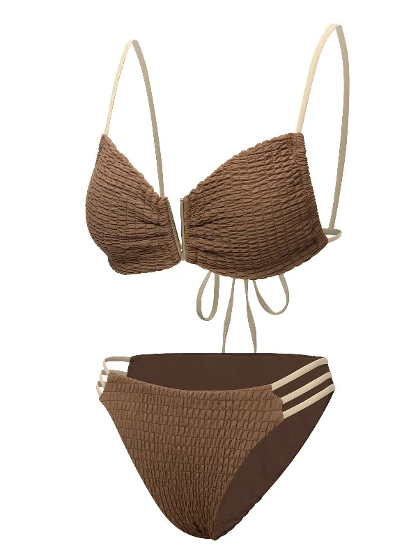 khaki-1950s-spaghetti-straps-solid-bikini-set