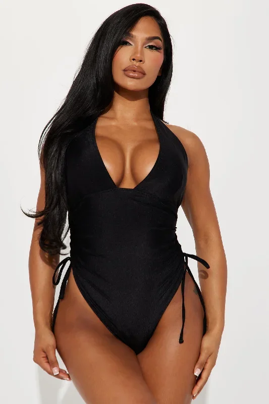 Lorraine V Neck 1 Piece Swimsuit - Black