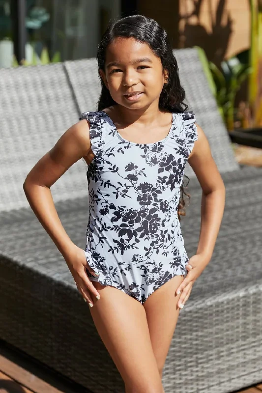 Girl Marina West Swim  Cte d'Azur Ruffle Trim One-Piece Swimsuit Mother Daughter Swimwear