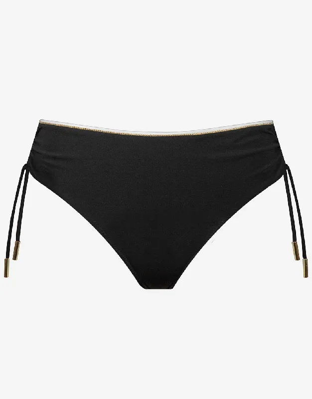 Metrics Adjustable Leg Bikini Pant - Black White and Gold