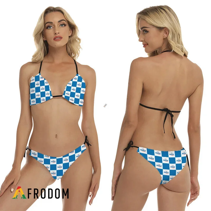 natural-light-checkerboard-bikini-set-swimsuit-beach