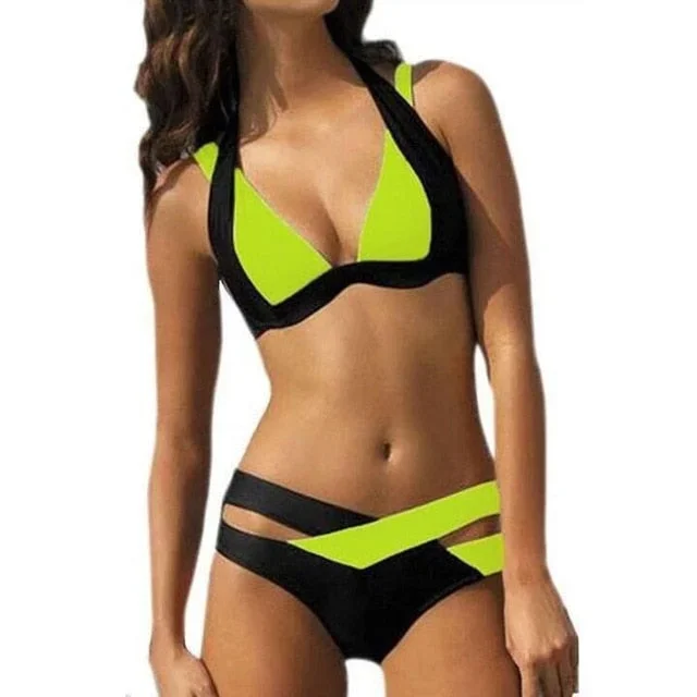 new-split-color-female-swimsuit-cross-sexy-bikini-ladies-swimwear