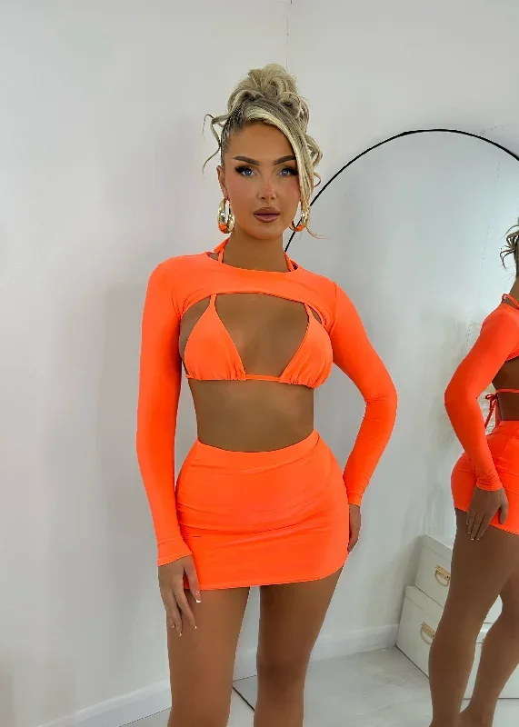 Nothing On Me Three Piece Set - Orange