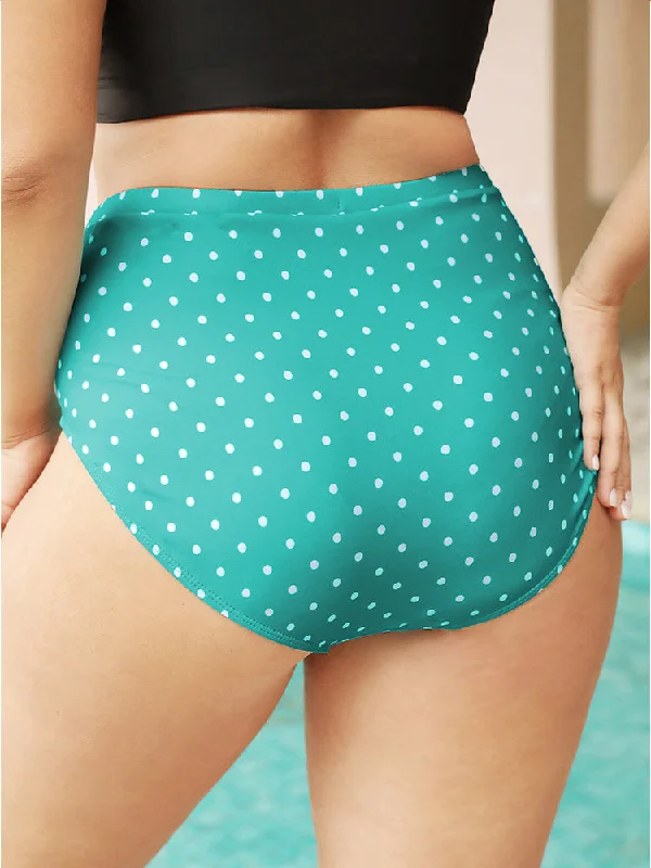 polka-dot-ruched-detail-patchwork-bikini-bottom