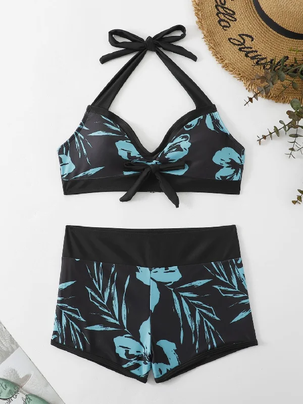 printed-halter-neck-two-piece-bikini-set