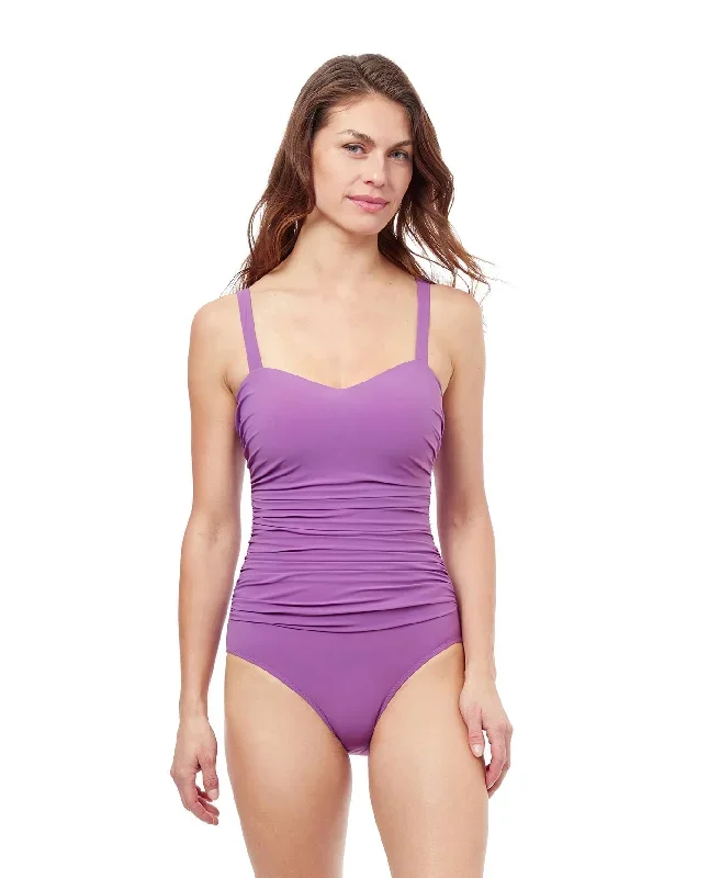 Profile By Gottex Tutti Frutti D-Cup Scoop Neck Shirred Underwire One Piece Swimsuit