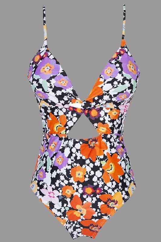 romantic-floral-knotted-one-piece-swimsuit