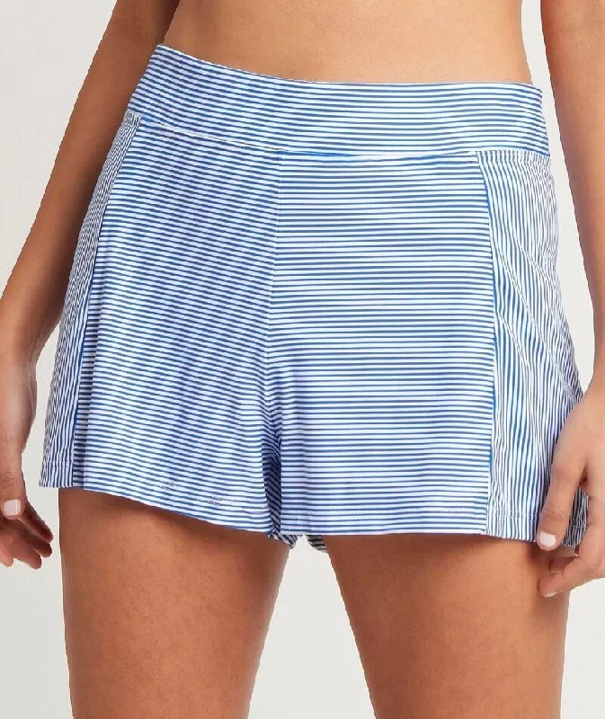 Sea Level Positano Stripe Panelled Swim Shorts - Azure