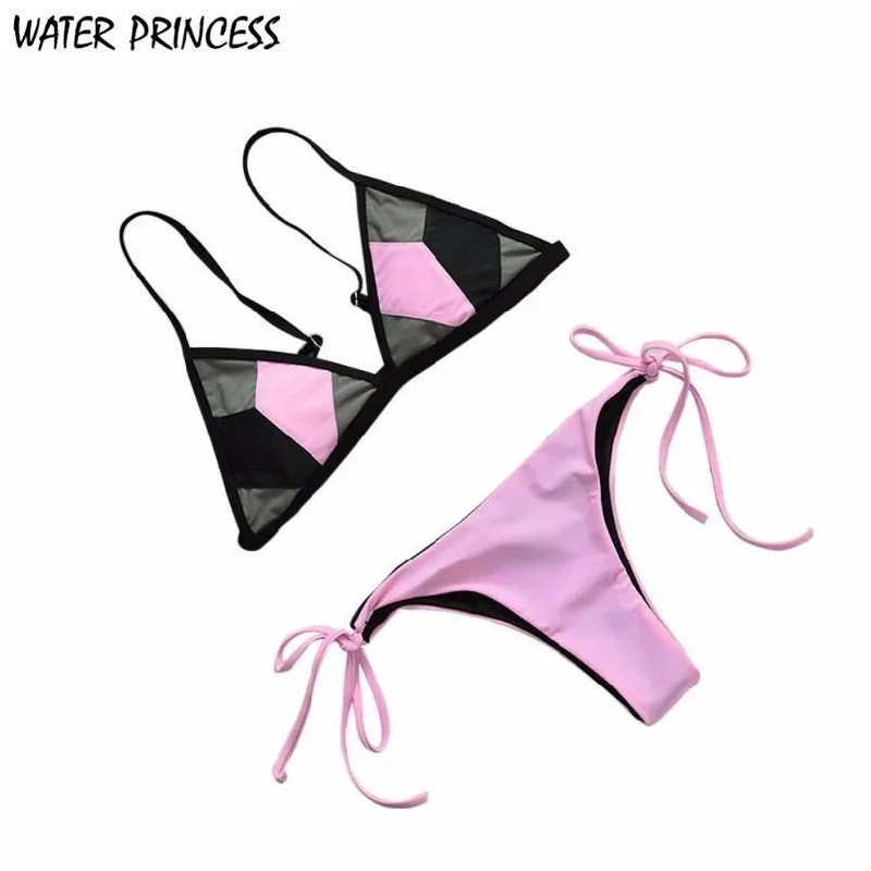 Sexy Pink & Black  Padded Swimsuit