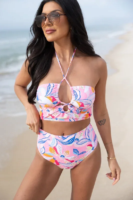 Solo Statement Printed Halter Neck Swimsuit