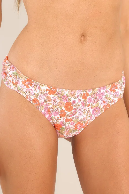 Sunset Silhouette Pink Floral Bikini Bottoms