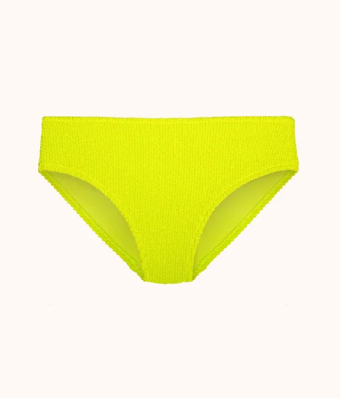 the-swim-ruched-high-waist-bikini-bottom-electric-lime