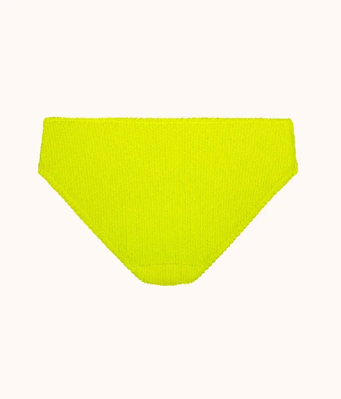 the-swim-ruched-high-waist-bikini-bottom-electric-lime