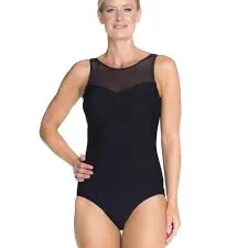 Togs Mastectomy One Piece Mesh Swimsuit 1026156- Black