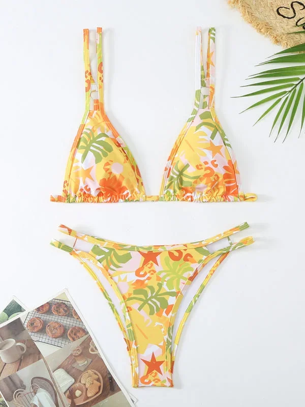 womens-floral-print-double-strap-bikini