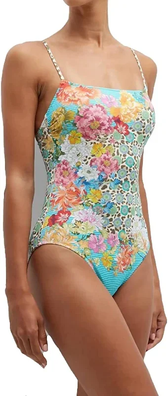 Women's Spaghetti Strap One Piece Swimsuit In Multi