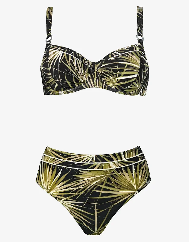 Yucca Flash Underwired Bikini Set - Black Khaki